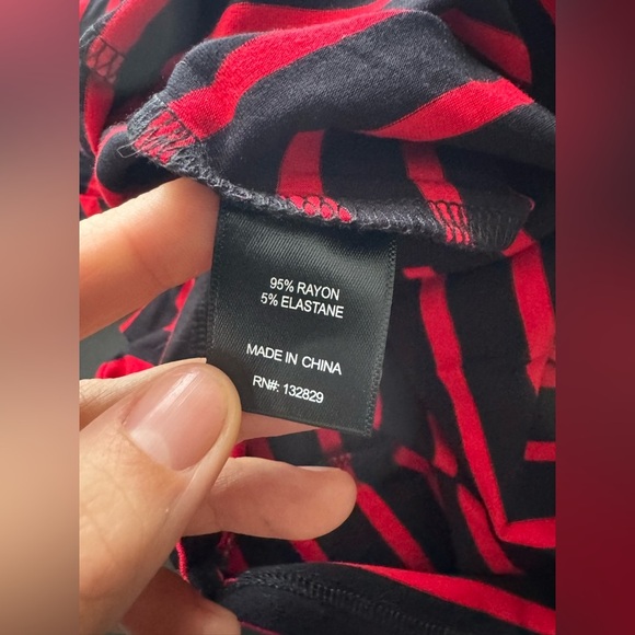 LOVERS AND FRIENDS Carmen Midi Dress in Black & Red Stripe size S - Picture 9 of 15